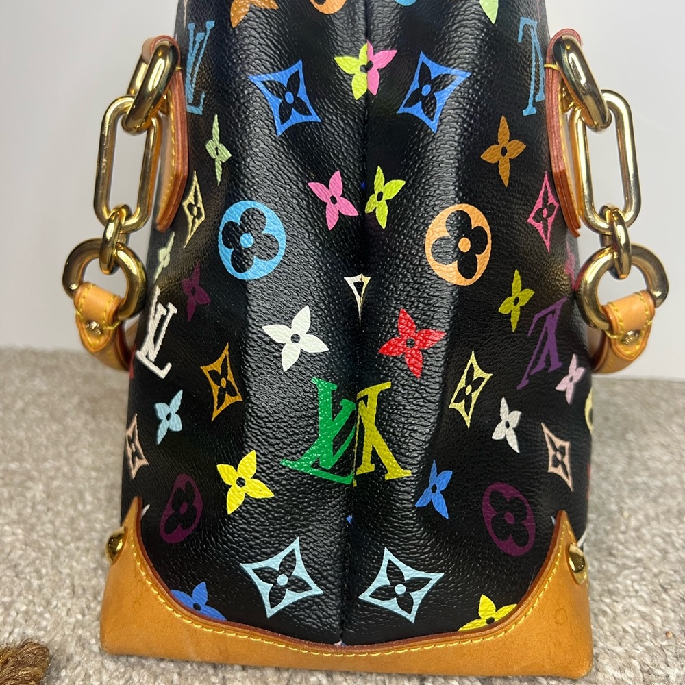 Louis Vuitton Black Murikami Monogram Satchel with Gold Hardware- Authenticated - Picture 5 of 16
